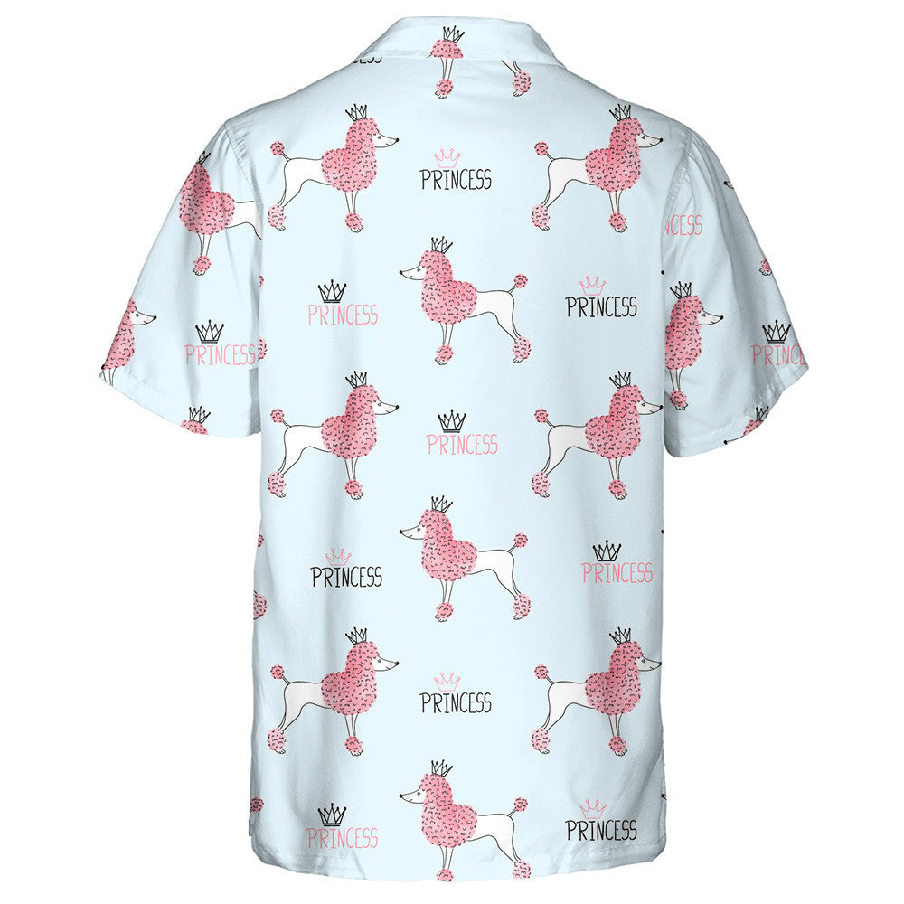 Little Princess Pink Poodle Dog Background Hawaiian Shirt, Hawaiian Shirt Gift, Christmas Gift