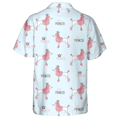 Little Princess Pink Poodle Dog Background Hawaiian Shirt, Hawaiian Shirt Gift, Christmas Gift