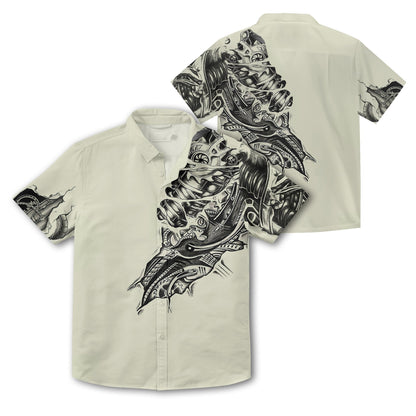 Cream Awesome Mechanic Nice Ornamental Hawaiian Shirt,Hawaiian Shirt Gift, Christmas Gift