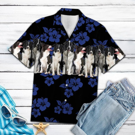 Hibiscus Teorann Ollmhór Collie Teorann Ar Léine Haváí le Patrún Dubh, Bronntanas Léine Haváíais, Bronntanas Nollag