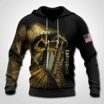 Bronntanas Cool Do Oíche Shamhna Carpenter Skull Léine Haváíais 3D, Bronntanas Léine Haváís, Bronntanas Nollag