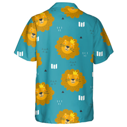 Muzzles Of Lions In Blue Background Hawaiian Shirt,Hawaiian Shirt Gift, Christmas Gift