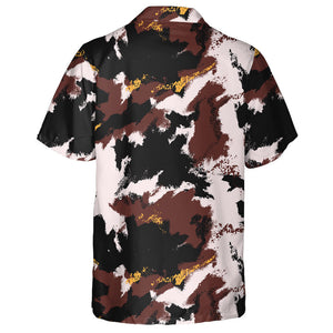 Abstract Tricolor Camouflage Elements Oil Painting Hawaiian Shirt, Hawaiian For Gift