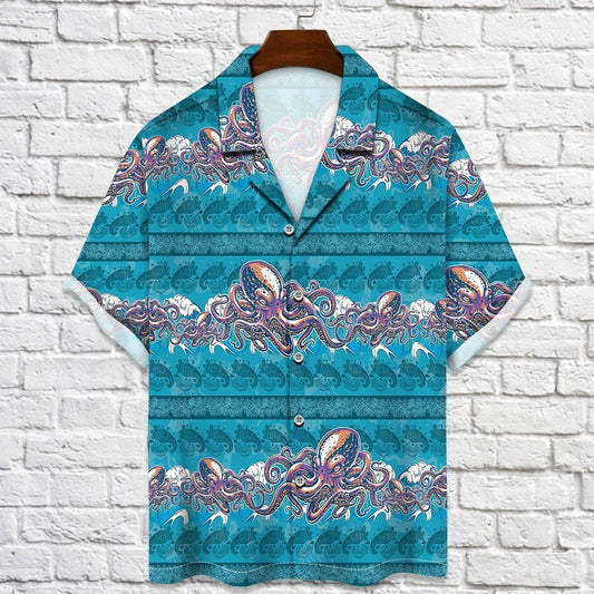 Awesome Sea Animal Octopus Paisley Pattern Hawaiian Shirt, Hawaiian Shirt Gift, Christmas Gift