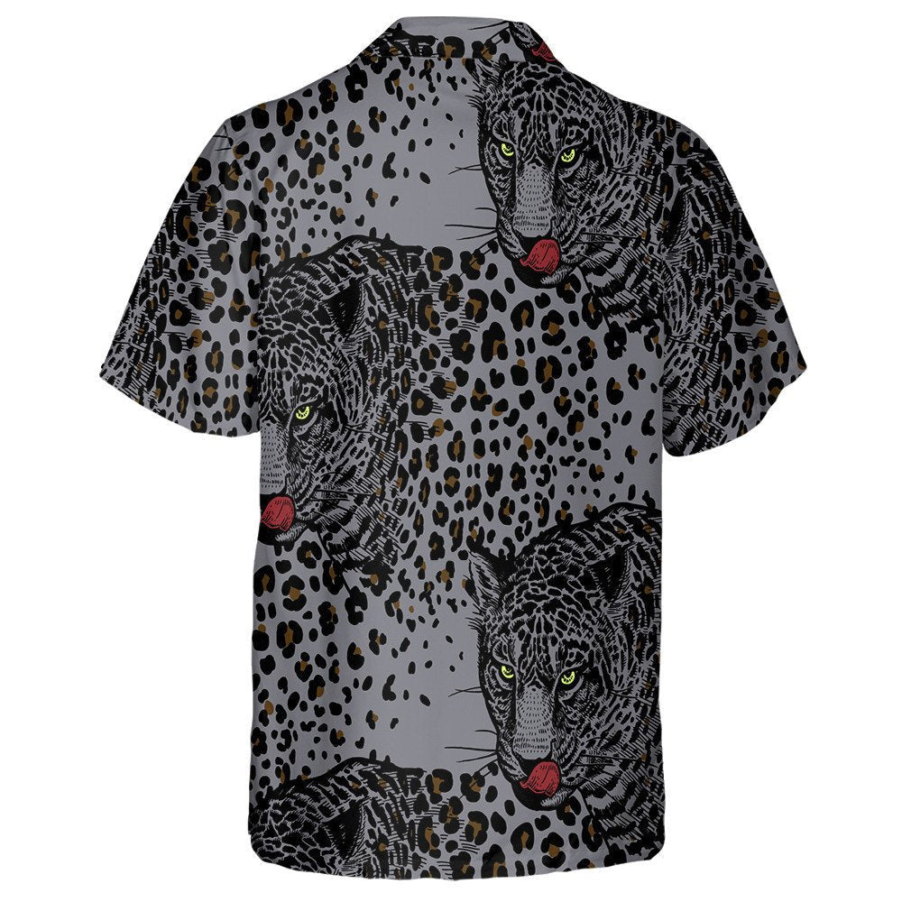 Liopards Le Ainmhithe Fiadhúlra Stíl Nua-Aimseartha Beast Léine Haváís, Bronntanas Léine Haváís, Bronntanas Nollag