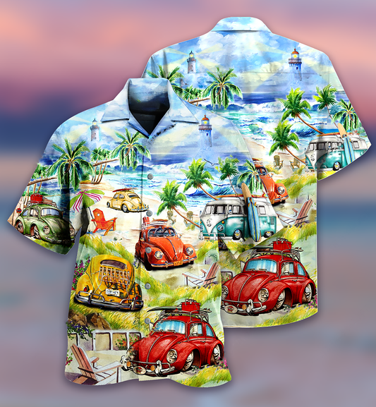 Car Love Beach - Hawaiian Shirt_ Hawaiian Shirt-Hawaiian Shirt Gift, Christmas Gift