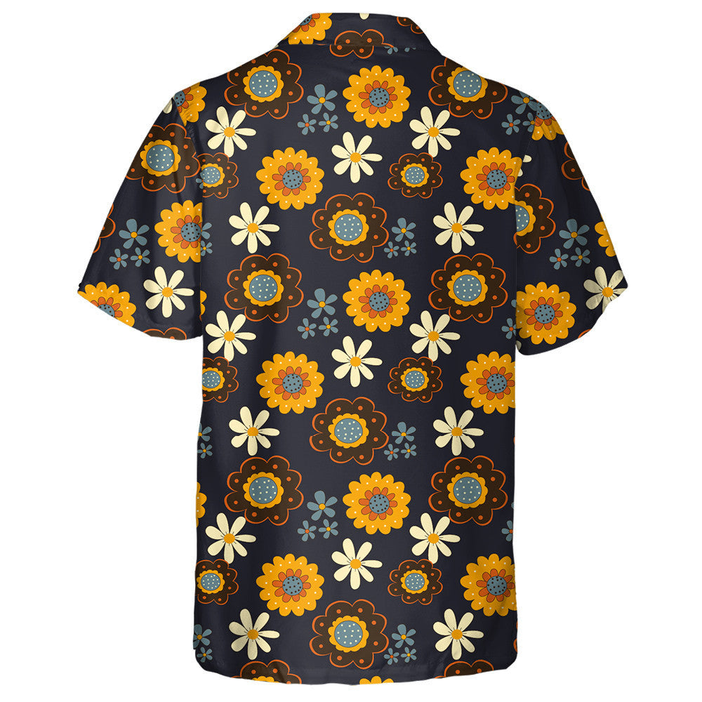 Stíl Hippie Rainbow Hearts Ar Chúlra Bán Dearadh Léine Haváís, Bronntanas Léine Haváís, Bronntanas Nollag