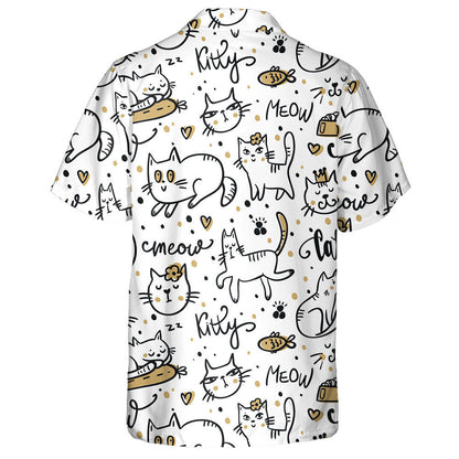 Cute Cats Animal Pet On White Background Hawaiian Shirt, Hawaiian Shirt Gift, Christmas Gift