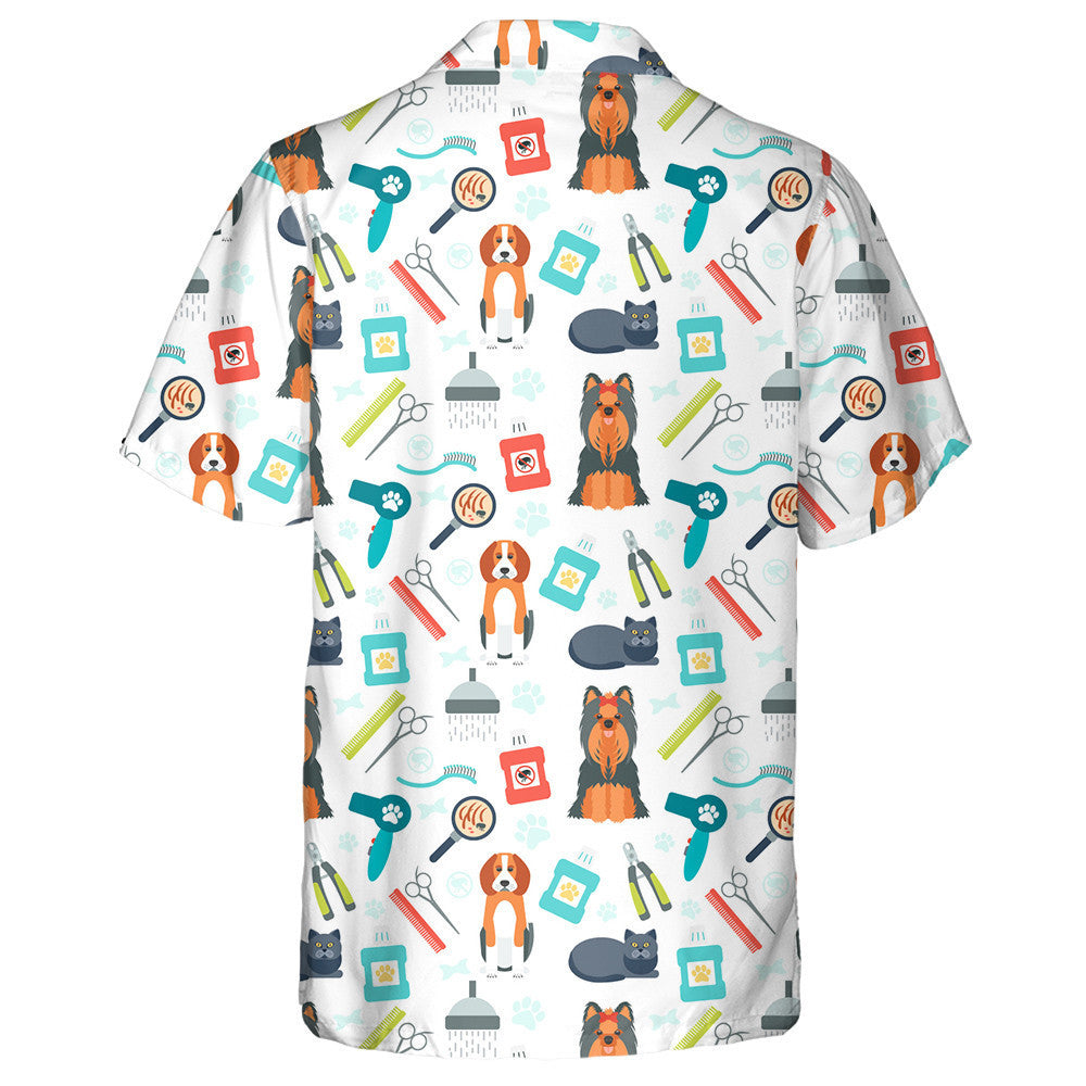 Cute Beagle Dog Grooming For Animals Hawaiian Shirt,Hawaiian Shirt Gift, Christmas Gift