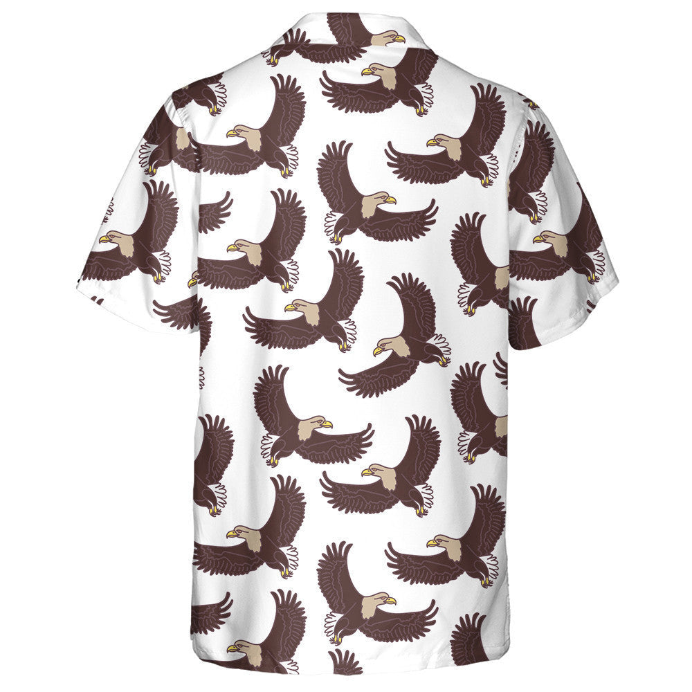 Brown Eagle Flying On White Background Hawaiian Shirt, Hawaiian For Gift