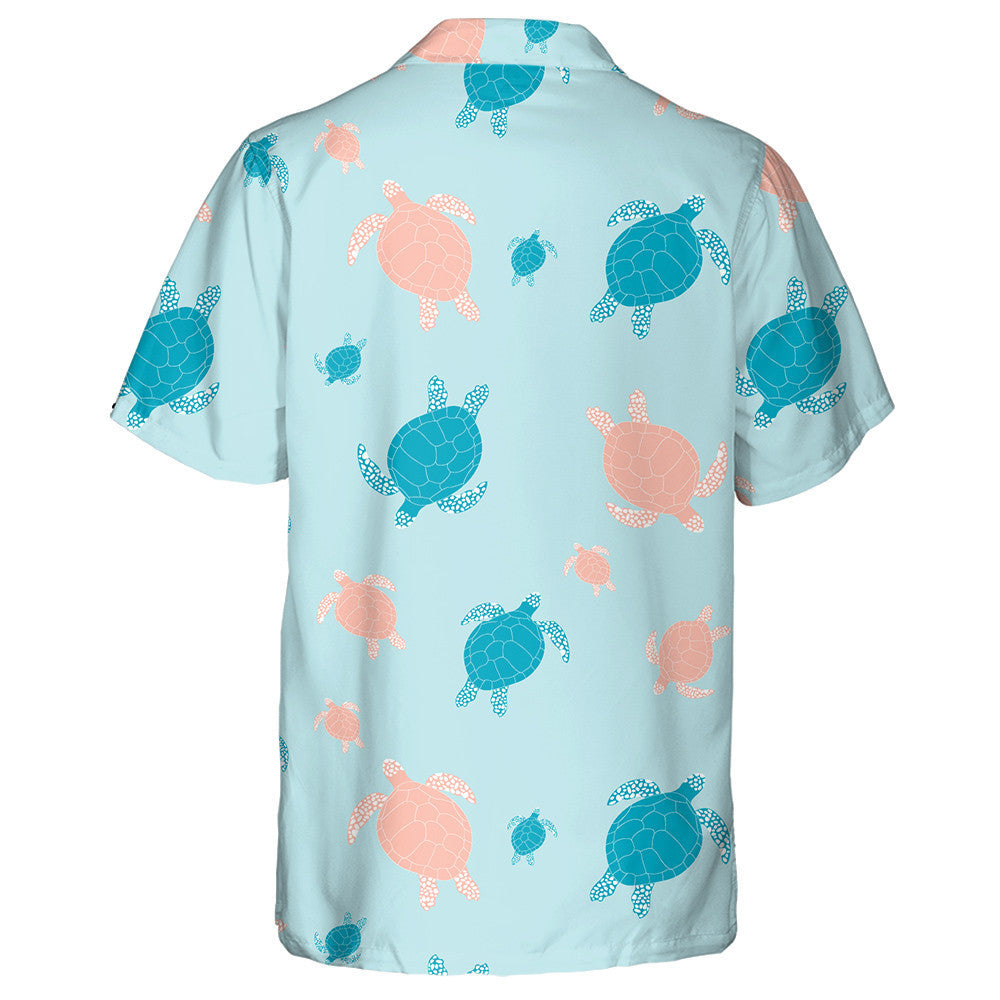Cartoon Sea Pink Turtles In The Ocean Hawaiian Shirt, Hawaiian Shirt Gift, Christmas Gift
