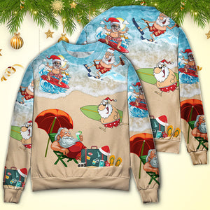 Christmas Santa Play On Beach Ugly Christmas Sweater, Christmas Gift, Gift Christmas 2024