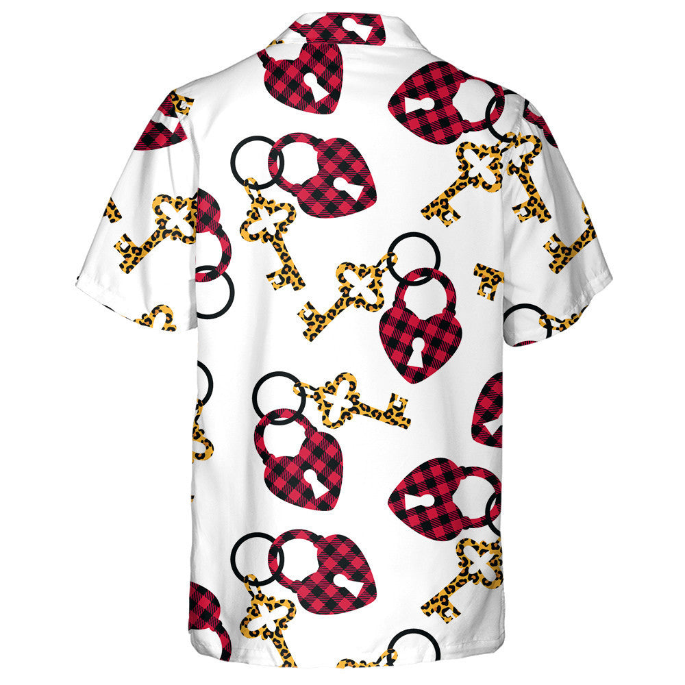 Padlock Múnlaithe Croí Buabhaill agus Léine Haváíach Eochair Liopard, Bronntanas Léine haváíais, Bronntanas Nollag