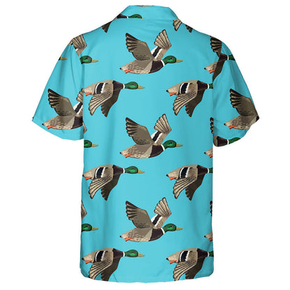 Flying Ducks On The Blue Sky Hawaiian Shirt,Hawaiian Shirt Gift, Christmas Gift