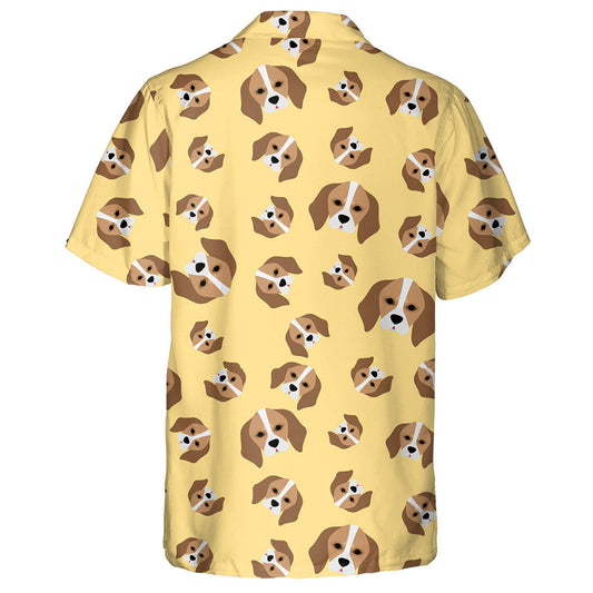 Face Of Beagle Dog On Yellow Background Hawaiian Shirt, Hawaiian Shirt Gift, Christmas Gift