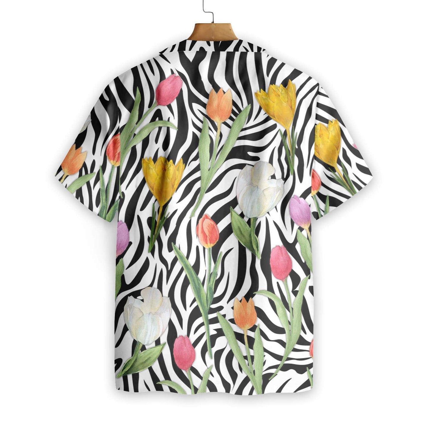 Tulip Zebra Watercolor Painting Art Pattern Hawaiian Shirt,Hawaiian Shirt Gift, Christmas Gift