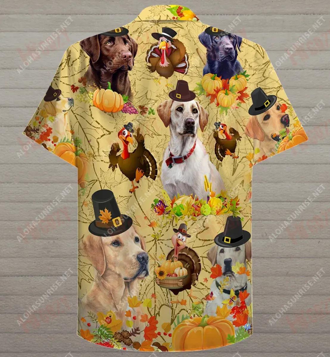 Thanksgiving Le Labradar Aisghabhálaí Léine Gearr Haváís Samhraidh T Léinte Haváís Léinte Trópaiceacha D'Fhir Léinte Greannmhar Haváís, Bronntanas Léine Haváís, Bronntanas Nollag