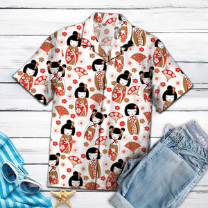 Amazing Japanese Flower And Geisha Pattern Hawaiian Shirt, Hawaiian For Gift