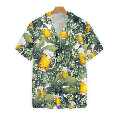 Beer With Hops Flowering Plants Pattern Hawaiian Shirt, Hawaiian For Gift