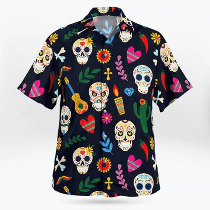 Giotár Skull Siúcra Álainn Agus Patrún Ealaíne Léine Haváís, Bronntanas Léine Haváís, Bronntanas Nollag