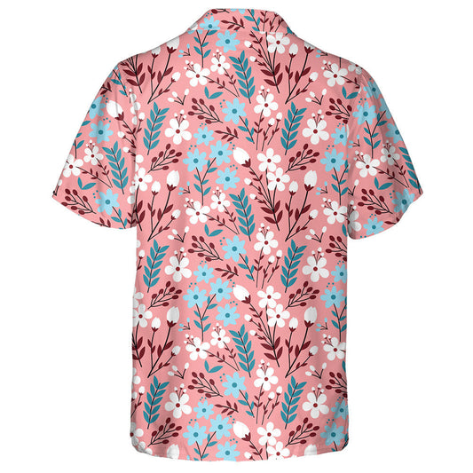 Patrún Bláthanna Dath Pastel Álainn Ar Chúlra Bándearg Léine Haváís, Bronntanas Léine Haváíais, Bronntanas Nollag