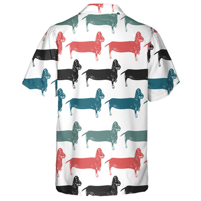 Sceitse Dachshunds Madraí Fada Dubh Dearg Agus Gorm Léine Haváís, Bronntanas Léine Haváís, Bronntanas Nollag