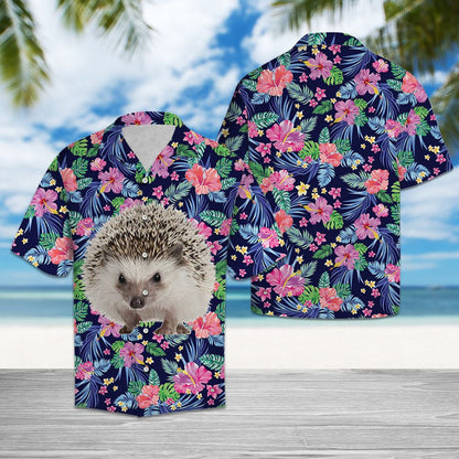 Hedgehogs Flower In Vivid Forest Hawaiian Shirt, Hawaiian For Gift