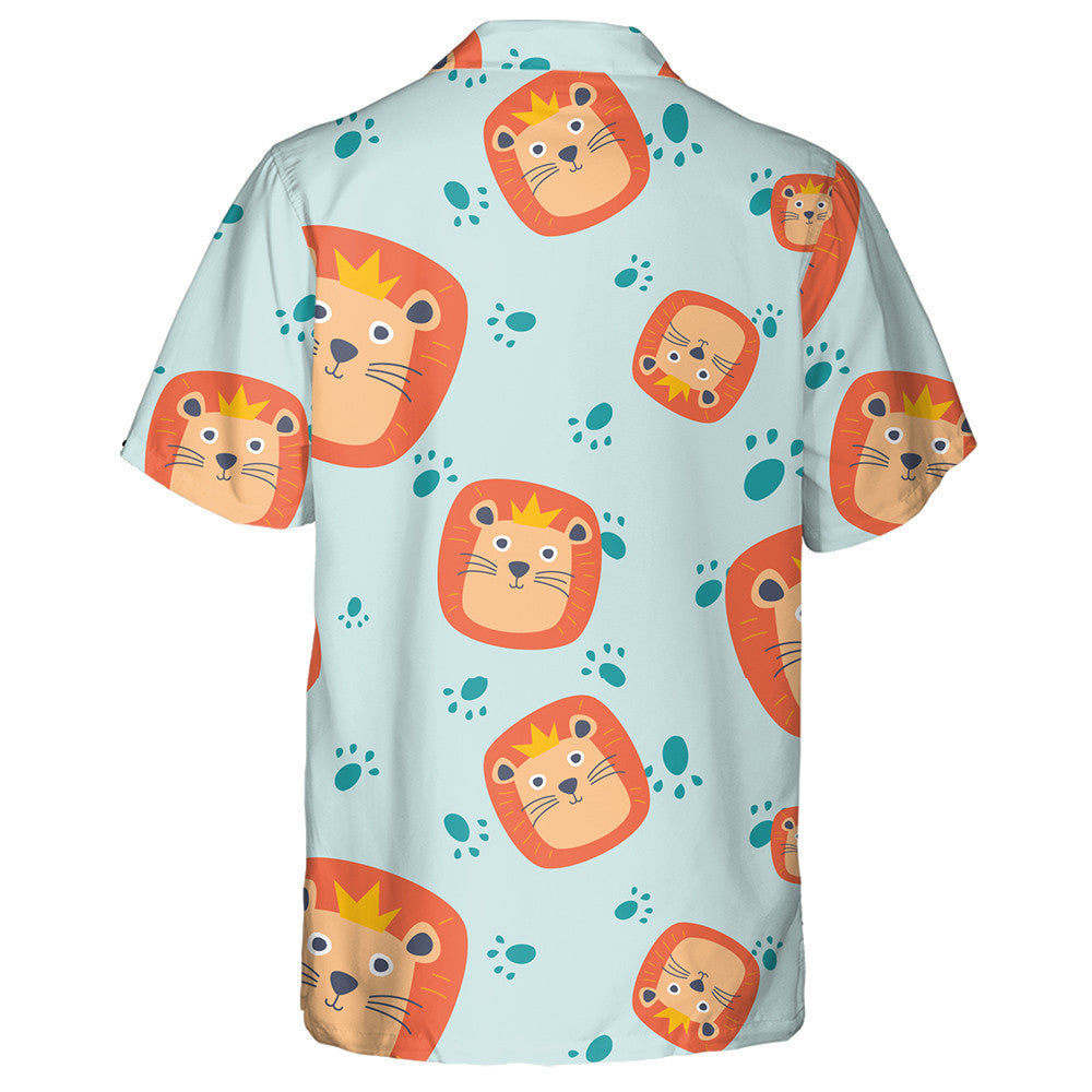 Smiling Happy King Of The Jungle Lion Hawaiian Shirt, Hawaiian Shirt Gift, Christmas Gift