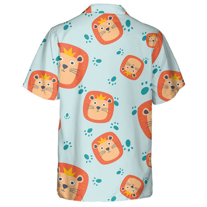Smiling Happy King Of The Jungle Lion Hawaiian Shirt, Hawaiian Shirt Gift, Christmas Gift
