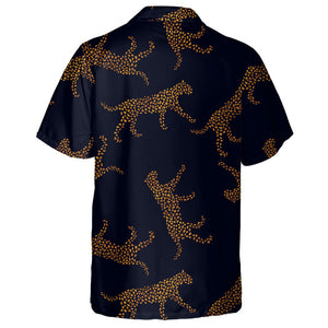 Wild African Leopard On Dark Blue Background Hawaiian Shirt, Hawaiian Shirt Gift, Christmas Gift