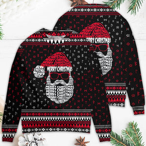 Christmas Santa Claus Retro Viking Pattern Ugly Christmas Sweater, Christmas Gift, Gift Christmas 2024