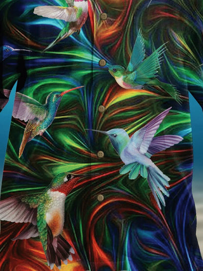 Casual Bird On Light Nice Ornamental Hawaiian Shirt, Hawaiian For Gift