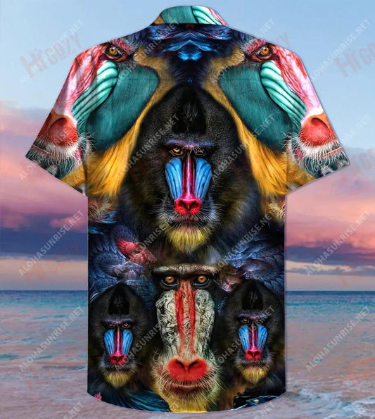 Mandrill iontach Unisex Léinte Haváís Caitheamh aimsire Gearr muinchille Léinte seanré Haváís Léinte haváíais do Mhná, Bronntanas Nollag