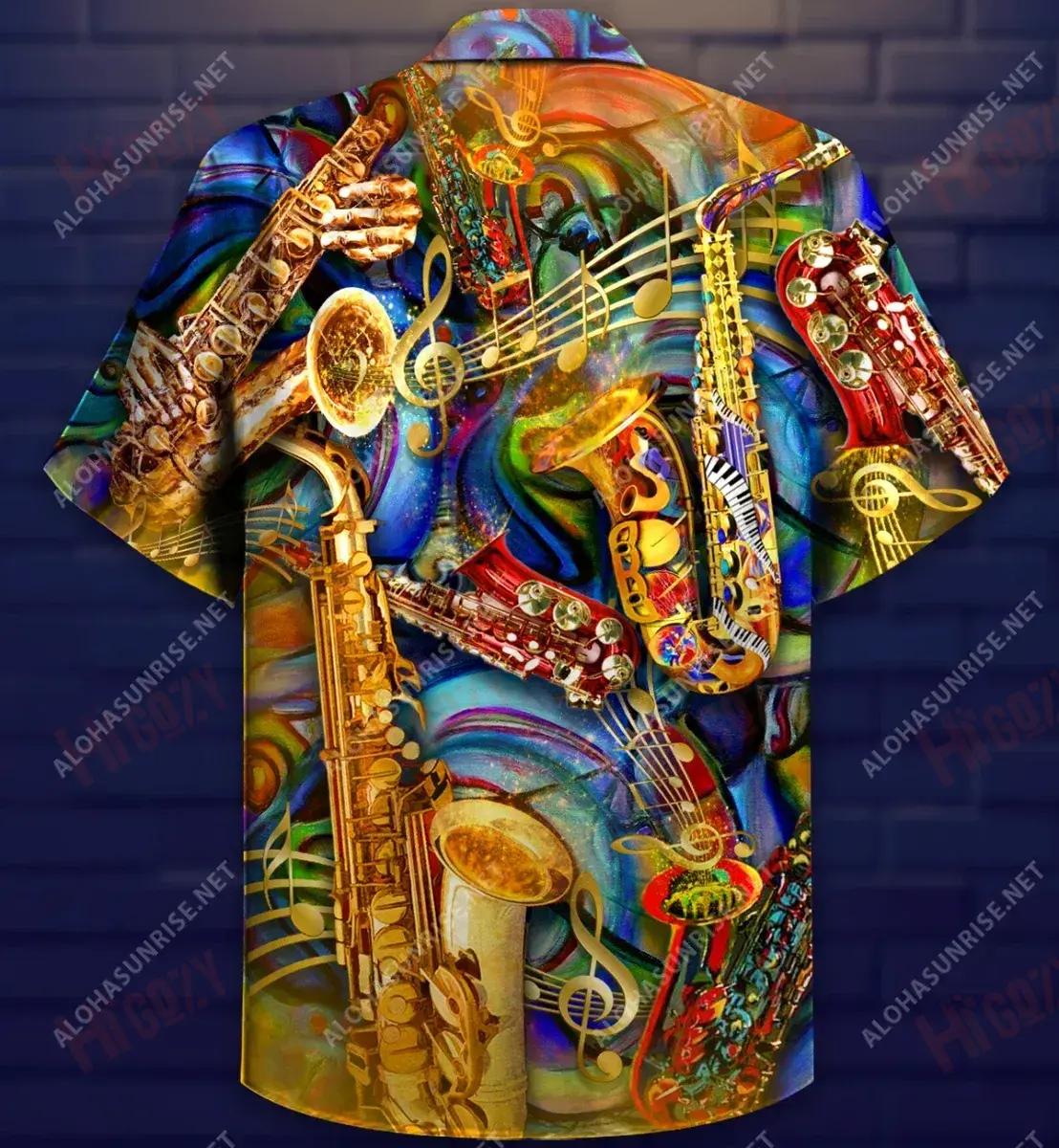 Ag Mothú Le Séiseas Sacsafón Léine Gearr Muinchille Unisex Laethanta Saoire Léinte T Haváís Léinte Haváís is Fearr Léinte Haváís do Mhná, Bronntanas Léine Haváís, Bronntanas Nollag