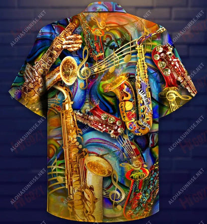 Ag Mothú Le Séiseas Sacsafón Léine Gearr Muinchille Unisex Laethanta Saoire Léinte T Haváís Léinte Haváís is Fearr Léinte Haváís do Mhná, Bronntanas Léine Haváís, Bronntanas Nollag