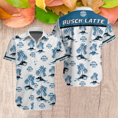 Busch Latte Aloha Shirt Hawaiian Aloha Shirt Hawaiian Shorts Beach Short Shirt,Hawaiian Shirt Gift, Christmas Gift