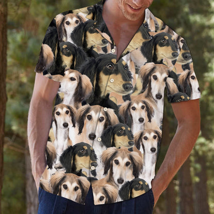 Saluki Awesome Dog Group Face Themed Hawaiian Shirt,Hawaiian Shirt Gift, Christmas Gift
