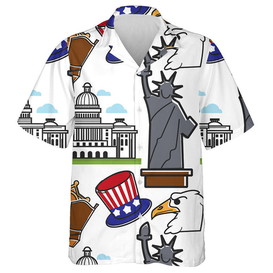 Traveling And Tourism American Symbols And Architecture Hawaiian Shirt,Hawaiian Shirt Gift, Christmas Gift