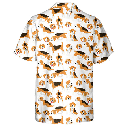Hand Draw Beagle In Poses And Action Hawaiian Shirt, Hawaiian Shirt Gift, Christmas Gift