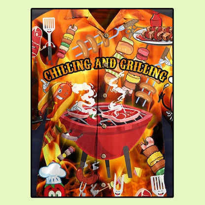 Chilling and grilling hawaiian shirt_Hawaiian Shirt Gift, Christmas Gift