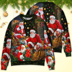 Christmas Santa Claus Gift Xmas Is Coming Art Style Ugly Christmas Sweater, Christmas Gift, Gift Christmas 2024