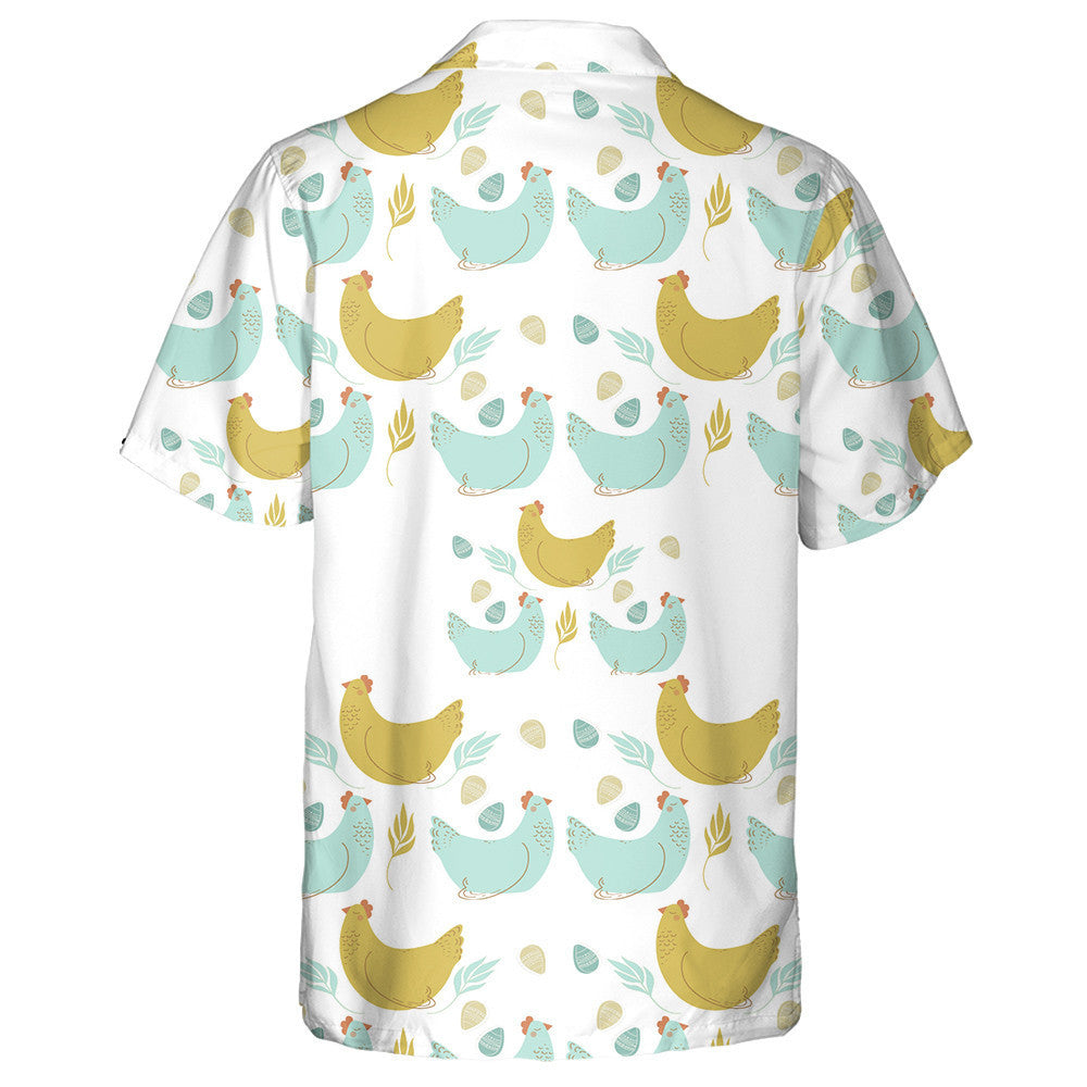 Beautiful Chicken Egg And Palm Leaves Hawaiian Shirt, Hawaiian For Gift