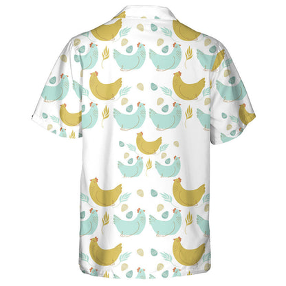 Beautiful Chicken Egg And Palm Leaves Hawaiian Shirt, Hawaiian For Gift