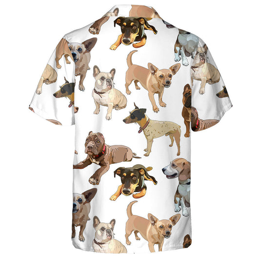 Smalls Smiling Dog On White Background Hawaiian Shirt,Hawaiian Shirt Gift, Christmas Gift