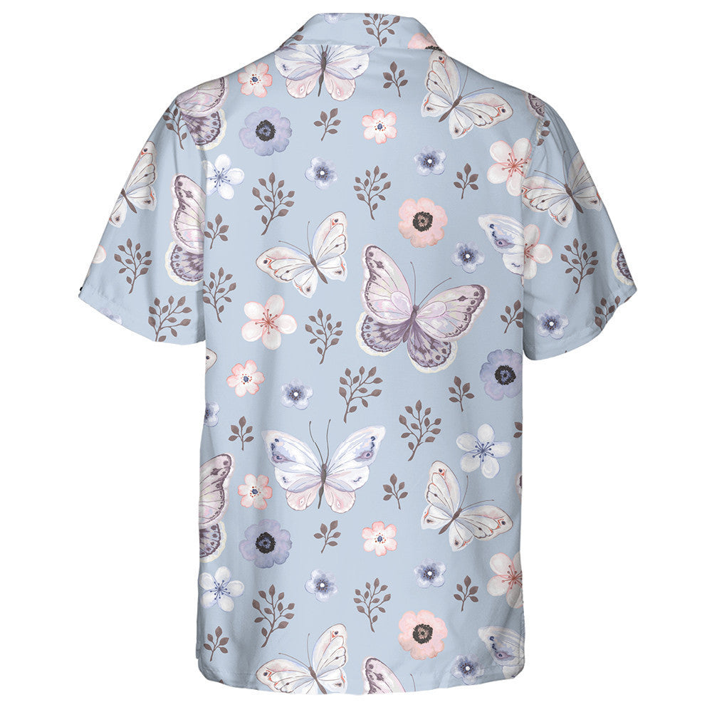 Féileacáin Eitilte Agus Bláthanna I Léine Gorm Haváí, Bronntanas Léine Haváise, Bronntanas Nollag