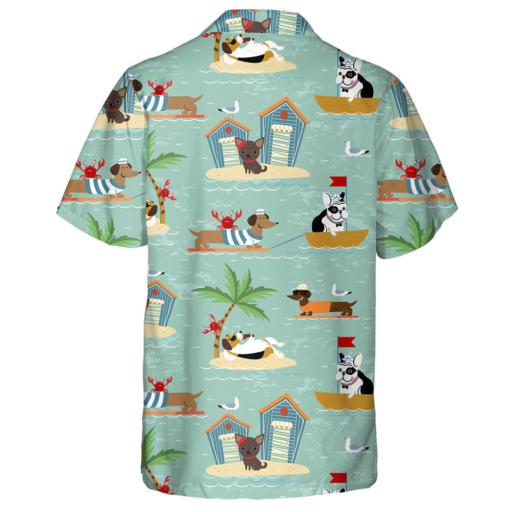 Vacations French Bulldog Sailing On A Boat Hawaiian Shirt, Hawaiian Shirt Gift, Christmas Gift
