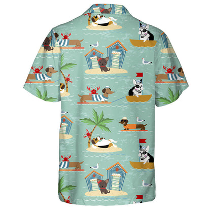 Vacations French Bulldog Sailing On A Boat Hawaiian Shirt, Hawaiian Shirt Gift, Christmas Gift