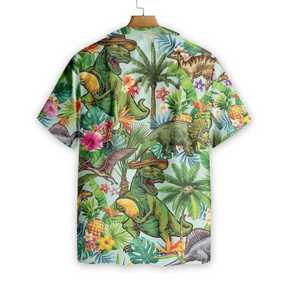 Prehistoric Creature Tropical Dinosaur Hawaiian Shirt,Hawaiian Shirt Gift, Christmas Gift