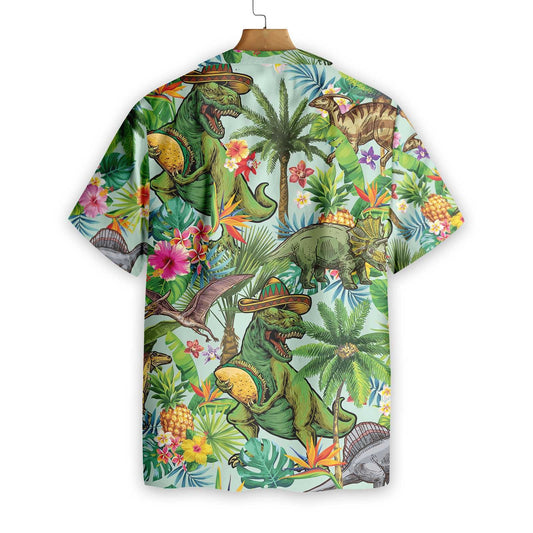 Prehistoric Creature Tropical Dinosaur Hawaiian Shirt,Hawaiian Shirt Gift, Christmas Gift