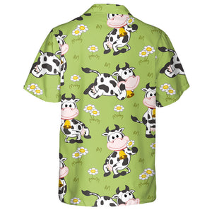 Funny Cows On The Grass And Flowers Hawaiian Shirt,Hawaiian Shirt Gift, Christmas Gift